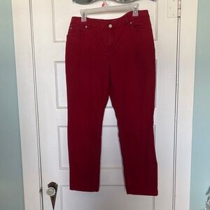 J. Jill Authentic Fit Slim Stretch Red Jeans Size 12